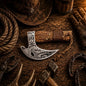 Carved Ash Wood Pizza Axe – D2 Steel Handmade Viking Pizza Cutter