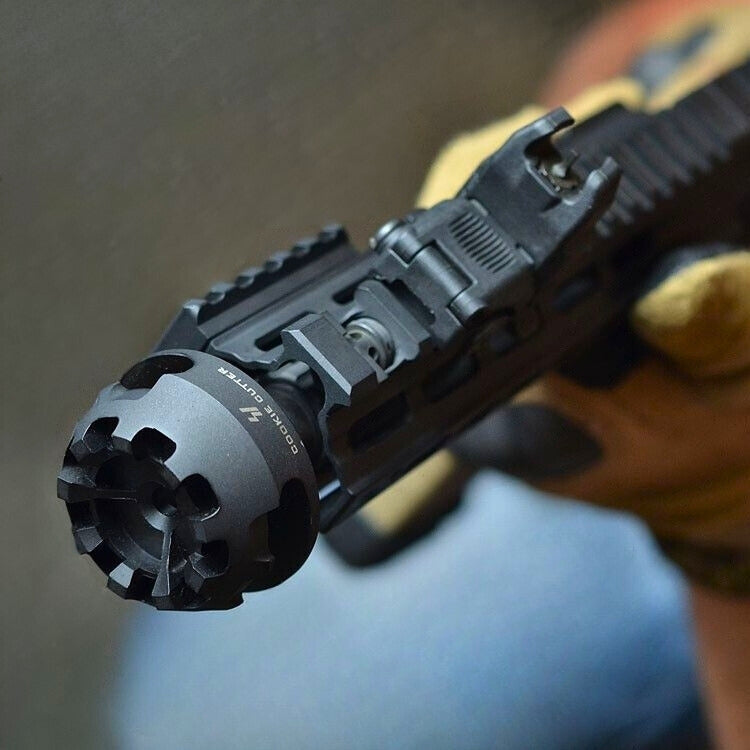 Cookie Cutter Muzzle Brake - Single Chamber Design to Eliminate Recoil Force - For AR/ AK pistols