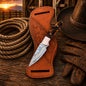 Copper Damascus Western Belt Knife – 3” Blade Epoxy Handle
