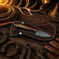 County Rodeo Carry Knife – Damascus Steel Pine Cone Belt Knife