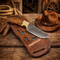 Cowboy Belt Knife - 8” Damascus Steel Blade Pine Cone Resin Handle