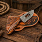 Cowboy Cattle Field Knife – Damascus Steel Blade Resin Handle