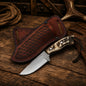 Cowboy Field Champion Knife – Rasp Steel Blade & Natural Sheep Horn Handle
