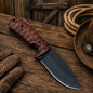 Cross Draw Ranch Knife – D2 Powder Coat Blade, Exotic Jigged Wood Handle