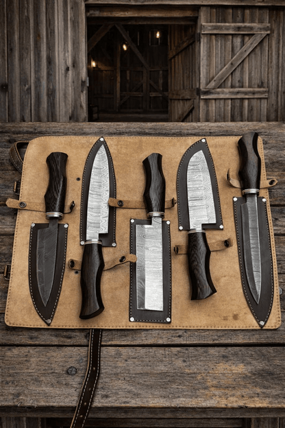 Damascus Kitchen Knives Set – Premium Chef Knives Wenge Wood Handles