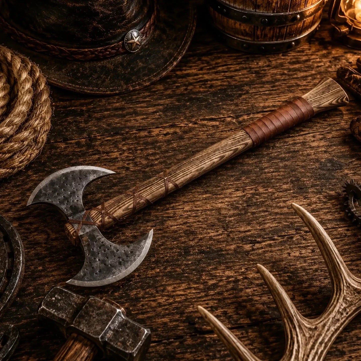 Double-Headed Medieval Battle Axe – Lord of Battles