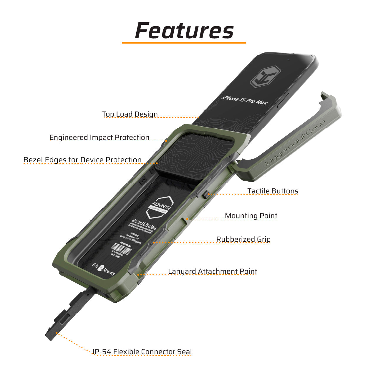 iPhone 15 Pro Max ADVNTR Phone Case - Proudly Made in USA - All Colors Available