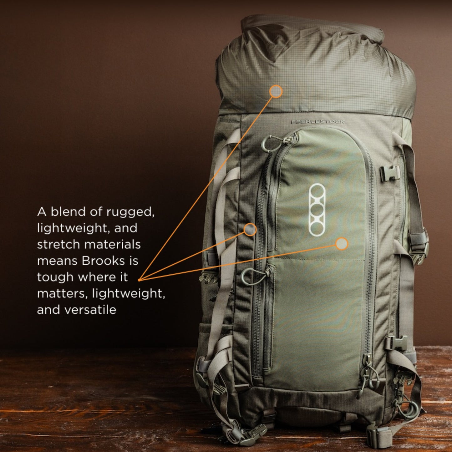 Eberlestock Brooks 7000 - Lightweight w/ EMOD Lid & Hydration Bladder Sleeve