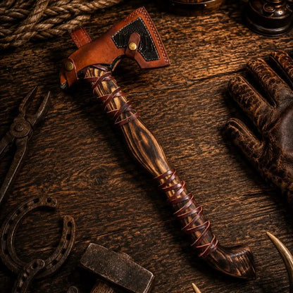 Hand Forged Viking Battle Axe – 1095 Carbon Steel & Ash Wood
