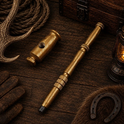 Goldenforge Damascus Steel Hammer – Handmade Desk Décor Collectible