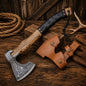 Handmade Viking Bearded Axe | Nordic Engraved Bushcraft Camping Hatchet
