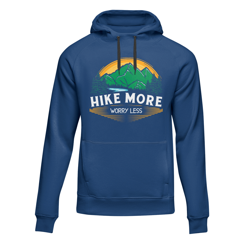 Hike More Worry Less Adult Fleece Hoodie