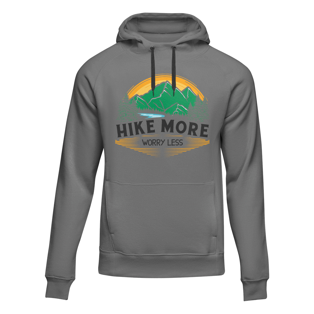 Hike More Worry Less Adult Fleece Hoodie