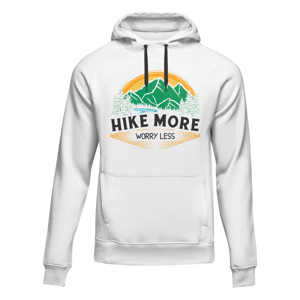 Hike More Worry Less Adult Fleece Hoodie