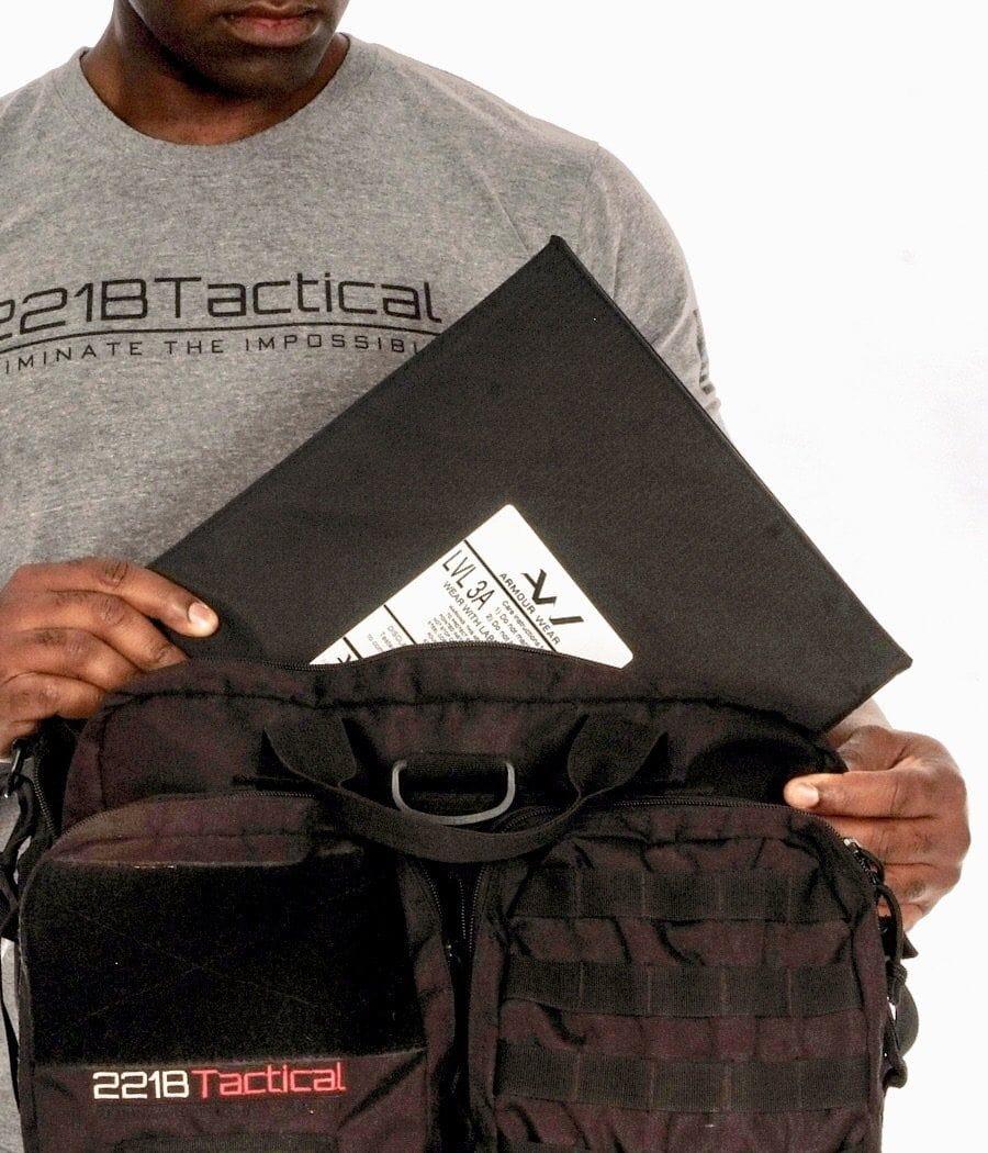 Hondo Patrol Bag + Level IIIA Bullet Resistant Armor Panel Insert 11" x 14"