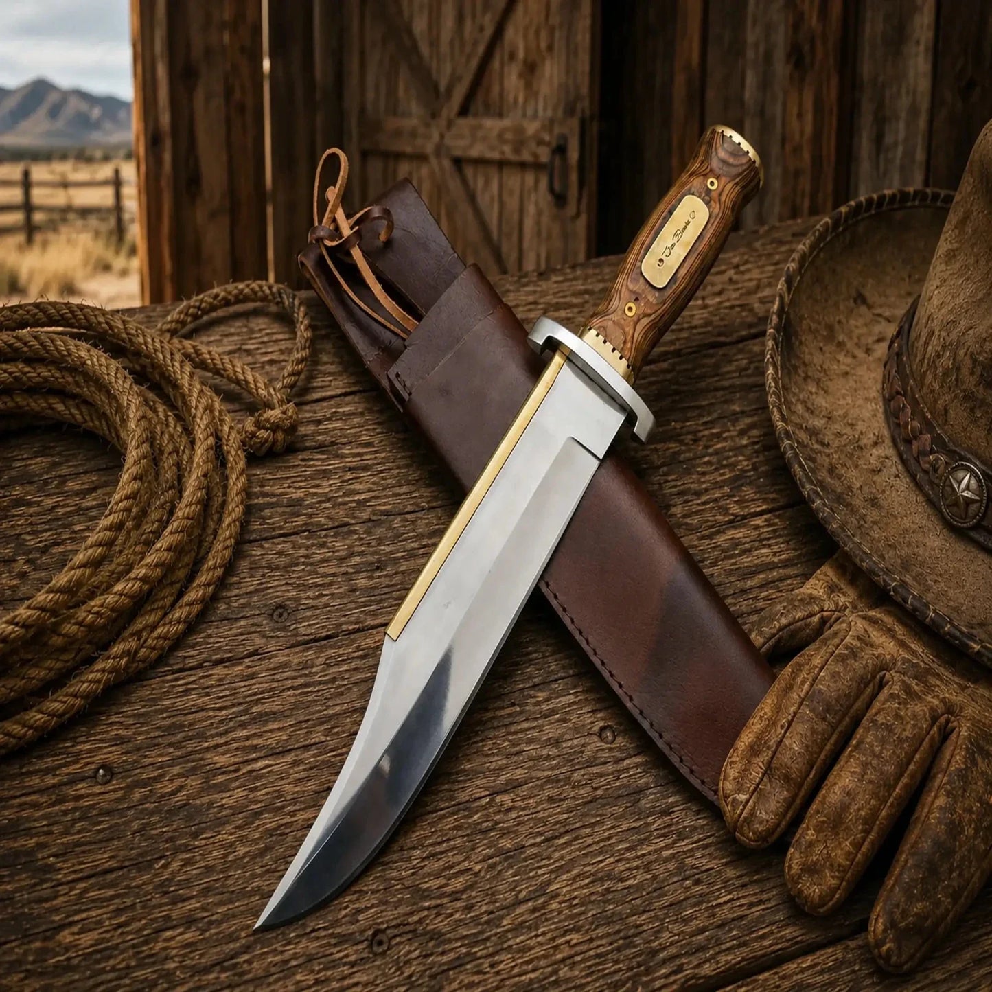 Iron Mistress Bowie Knife – D2 Steel Blade Wood Handle