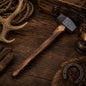 Ironcrest Damascus Rounding Hammer – Hand-Forged Ash Wood Handle
