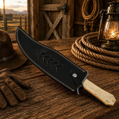 Juan Padillo Bowie Knife 5160 Spring Steel Bone Handle