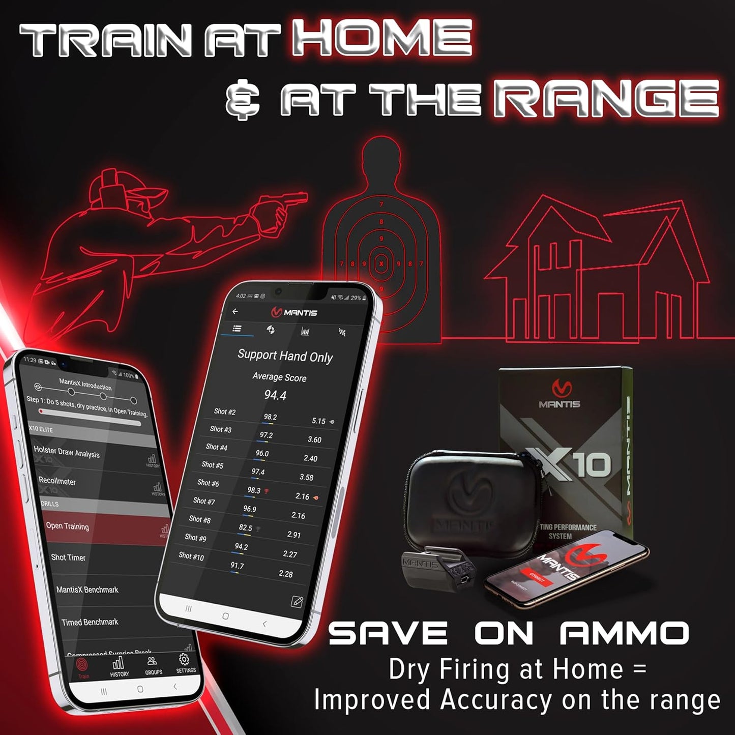 Mantis X10 Elite - Improve Accuracy & Save Big on Ammo - Shooting Practice at Home