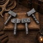 Mini Mjölnir Damascus Hammer Pendant – Handcrafted Norse Gift