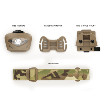 Princeton Tec Vizz Tactical MPLS - 550 Lumens Headlamp - Made in USA