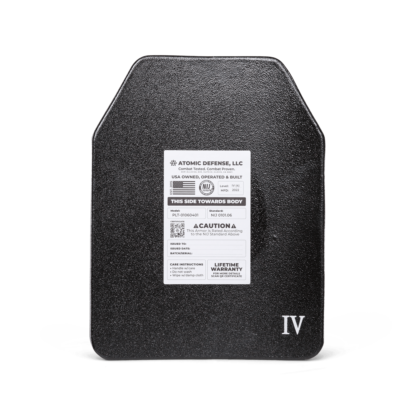NIJ Level IV Body Armor Plate - ESAPI/XSAPI