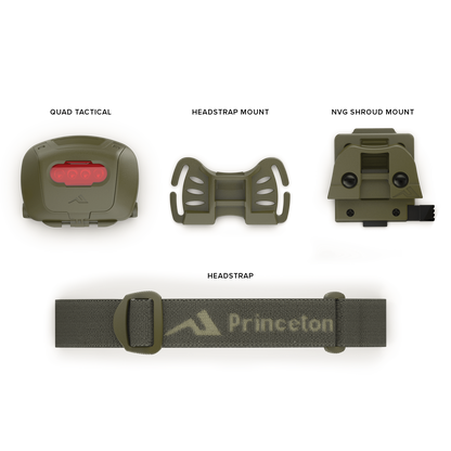 Princeton Tec Quad Tactical MPLS - 78 Lumens Headlamp - Made in USA
