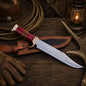 Outback Legend Bowie Knife – D2 Steel With Resin & Stacked Leather Handle
