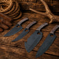 Outdoor Kitchen Knife Set – Hand Forged D2 Steel Powder Coated Blades & Jigged Wood Handles