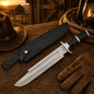 Predator Bowie Knife 5160 Spring Steel with Leather Sheath