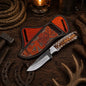 Rasp File Steel Ranch Knife – Pine Cone Handle & Floral Cross Belt Sheath