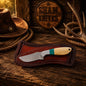 Rasp Steel Drop Point Knife – Bone, Turquoise & Cross-Draw Sheath