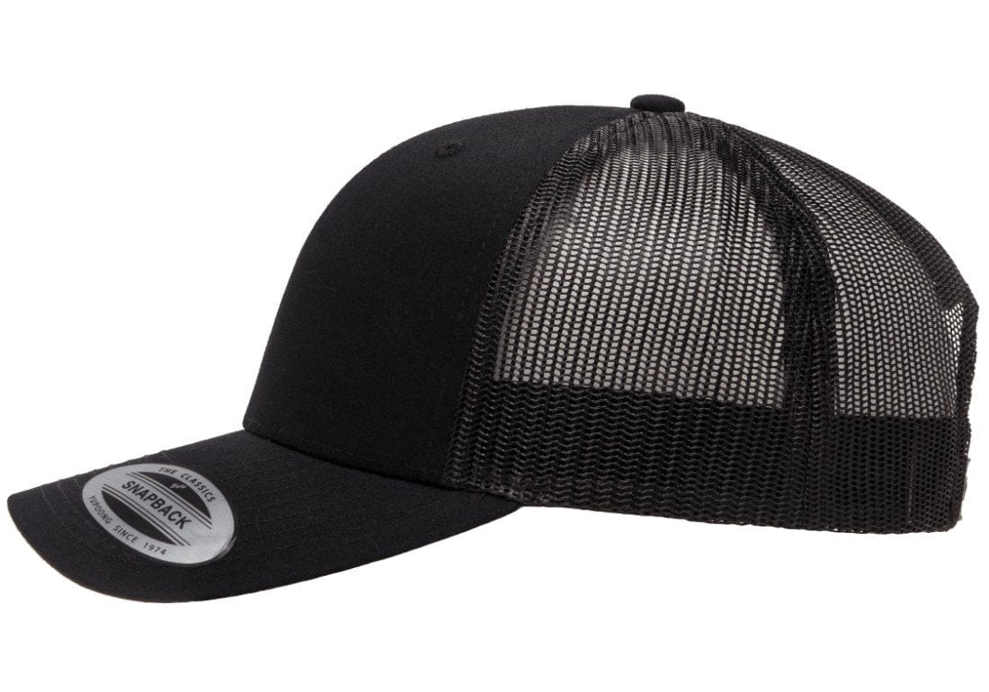 Retro Snapback Trucker Flexfit Cap Black