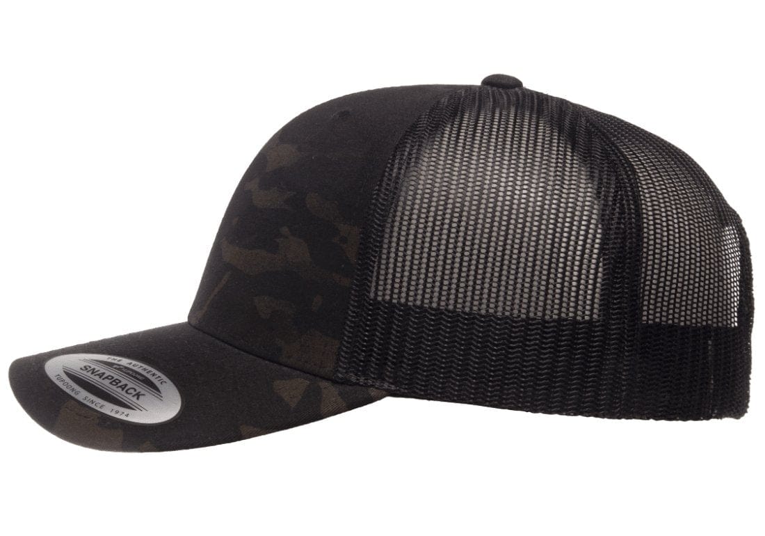 Retro Snapback Trucker Flexfit Cap Multicam Black