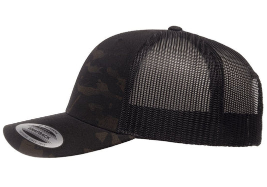 Retro Snapback Trucker Flexfit Cap Multicam Black