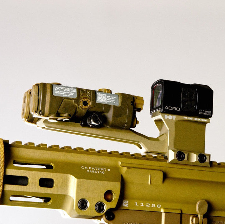 DOT Delta ACRO Mount - 2.26" Extra-High Riser to See Over Lasers - Fits ACRO P-1 & P-2 Optics