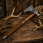 Handmade Damascus Steel Tomahawk Axe | Smokey Wood Throwing Hatchet