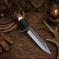 15″ Stag Crown Bowie Knife – D2 Steel & Western Leather Sheath