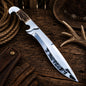 Stag Handle Hunting Bowie Knife – 17" D2 Steel Blade & Leather Sheath