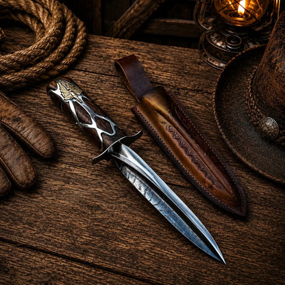 Subtle Knife Replica Wood Handle with Brass & Silver Details