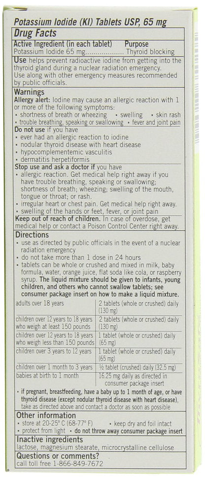 Thyrosafe - Potassium Iodide Tablets - 65 MG