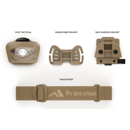 Princeton Tec Vizz Tactical MPLS - 550 Lumens Headlamp - Made in USA