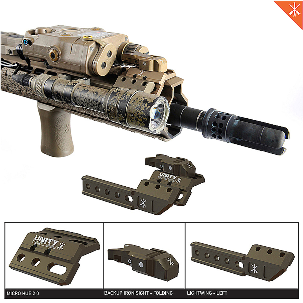 Unity Tactical FUSION Backup Iron Sight – Folding - Weapon Accessory