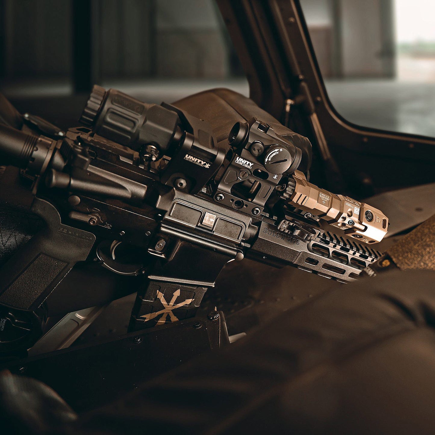 Unity Tactical RAXIS - In-Line MAWL Laser Mount - Rotates Laser for Snag-Free Stowage