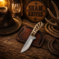Western Field Dressing Knife – 4″ Rasp Steel & Cross-Draw Sheath